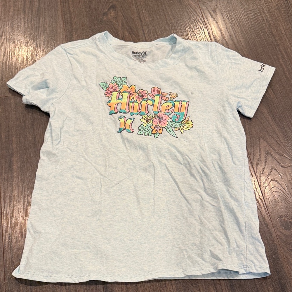 Hurley Kids Floral Graphic Tee - Light Blue size XL 13-15 years 2:9